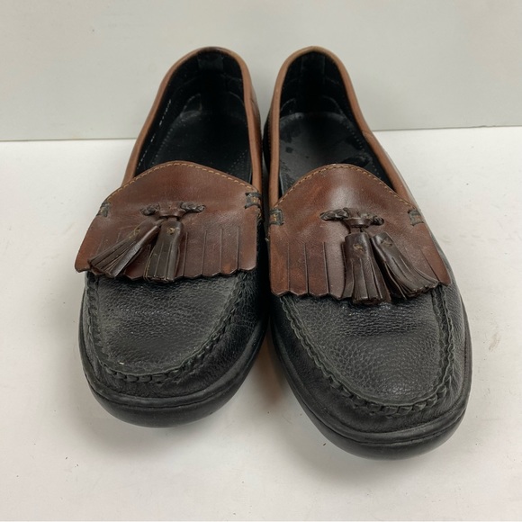 Cole Haan Black Brown Keltie Country Loafers Slip-on Leather Tassel Men’s 8.5 - Picture 2 of 9